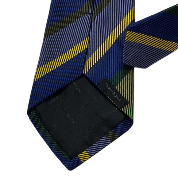 DUCHAMP Blue/Purple Striped Silk LUXURY Tie ENGLAND - Picture 4 of 4
